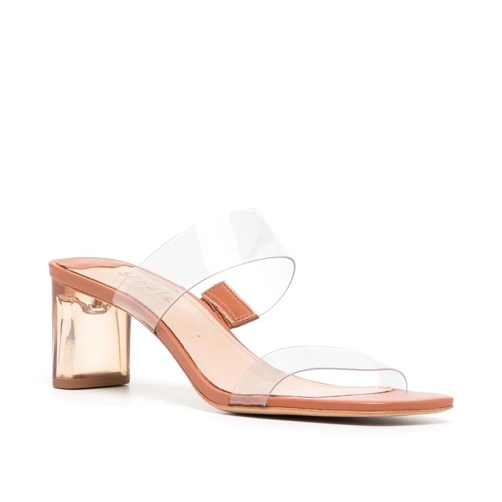 SCHUTZ Transparent Block Heel Sandal